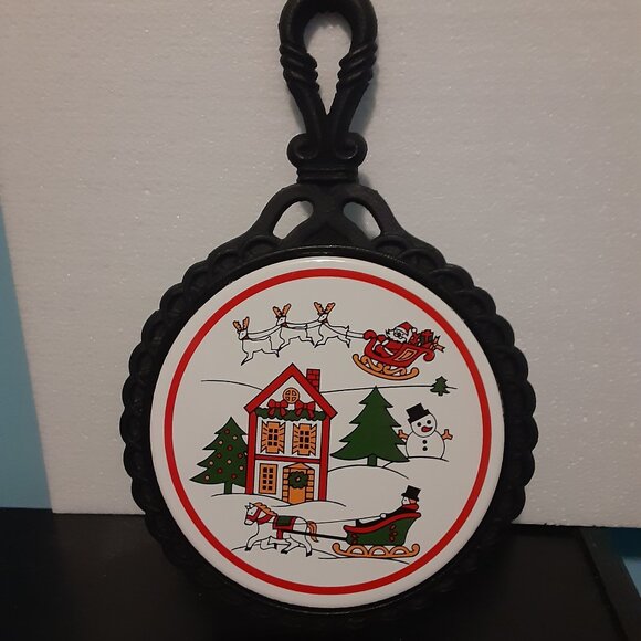 Christmas Cast Iron Trivet (Ceramic Tile) - Picture 3 of 10